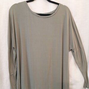 Olive Long Sleeve Top, with Cutout Feature on Back